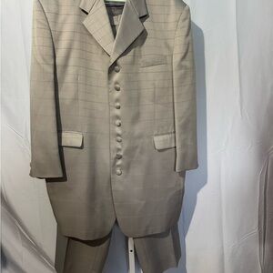 Men's Classic Gray 2-Piece Suit-Jacket Size 48R, Pants W42-43R